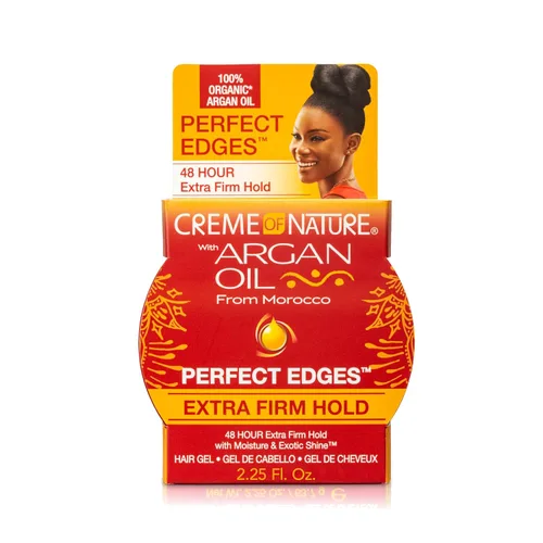 Vista 9 de Creme of Nature Perfect Edges Gel de control de bordes negro, 24 horas de duración con cobertura y brillo de canas, teñido sin descamación, domador