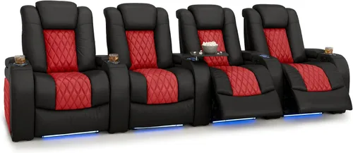 Vista 116 de Seatcraft Asiento de cine en casa Diamante Marrón Reclinable Individual
