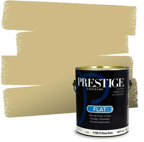 Vista 38 de PRESTIGE Pinturas de pintura exterior e imprimación en uno, 1 galón, plano, combinación comparable de Benjamin Moore* Manzanilla*
