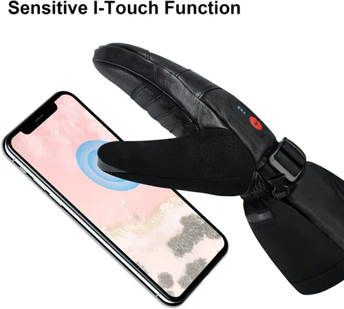 Vista 3 de day wolf Heated Gloves for Men Women 7.4V 2200mAh Electric Rechargeable Battery Waterproof Gloves Mitten for Winter Sports Ski Snowboard Camping