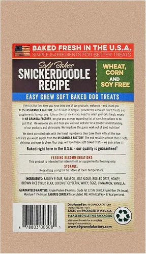 Vista 2 de K9 Granola Factory Snicker Dog Treat, 12 onzas