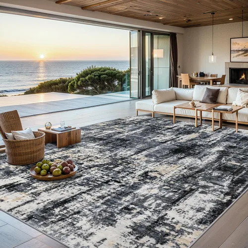 Vista 16 de Area Rugs - Alfombra para sala de estar, 4 x 6, lavable, moderna, abstracta, suave, neutra, antideslizante, grande para interiores, resistente a