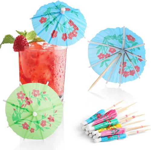 Vista 10 de KIMOBER 160 palillos de cóctel de Navidad, varios palillos de dientes de frutas de bambú para alimentos, aperitivos, bebidas, decoración de pasteles