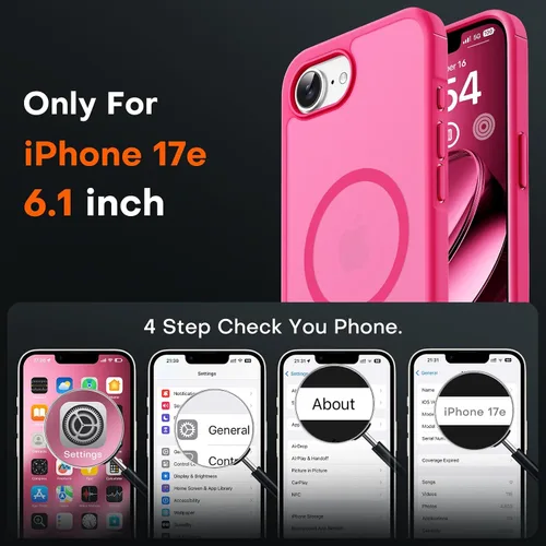 Vista 164 de TOCOL Funda para iPhone 11, compatible con Magsafe, protección completa de cámara, imanes integrados, protección contra caídas, funda translúcida