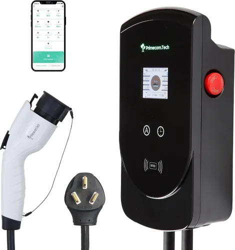 Vista 11 de PRIMECOM.TECH - Estación de carga inteligente para el hogar de vehículos eléctricos de nivel 2 de 50 amperios de 220 voltios para Tesla y todas