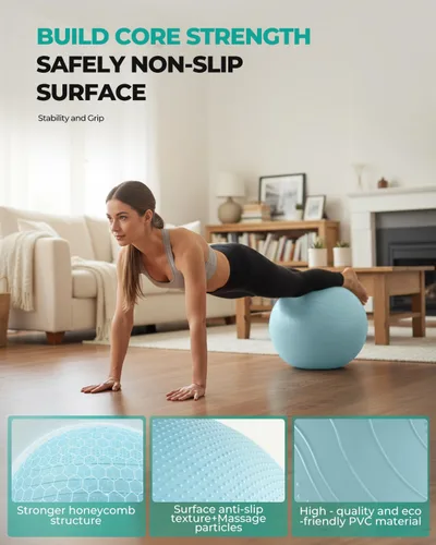 Vista 3 de Gruper Pelota de yoga, pelota de ejercicio extra gruesa para entrenamiento y estabilidad durante el embarazo, 4 tamaños, pelota de equilibrio
