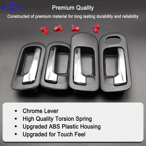 Vista 3 de 4 piezas de manijas interiores para puertas para Honda Civic 2001 2002 2003 2004 2005, para puerta delantera, puerta trasera, lado izquierdo