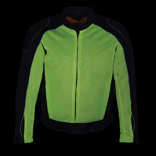 Vista 4 de Milwaukee Leather MPM1790 - Chaqueta blindada de malla para hombre, color negro y verde neón, con chaqueta extraíble para lluvia