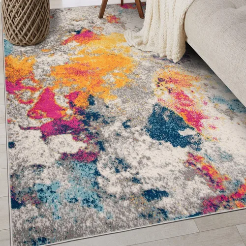 Vista 17 de Rugshop - Alfombra moderna y abstracta de la colección Sky, 2 x 3 pies, multicolor