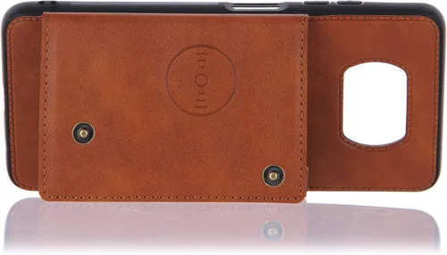 Vista 5 de Funda con tarjetero para Xiaomi Poco X3/X3 NFC/X3 Pro, parte trasera con piel sintética plegable doble hebilla multifunción bolsa para tarjetas