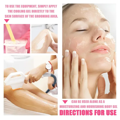 Vista 6 de 2 unidades de gel refrescante para dispositivo de depilación Lazer, crema de depilación láser suave para el hogar para mujeres y hombres, gel