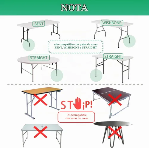 Vista 6 de Elevadores de mesa plegables para patas rectas/dobladas