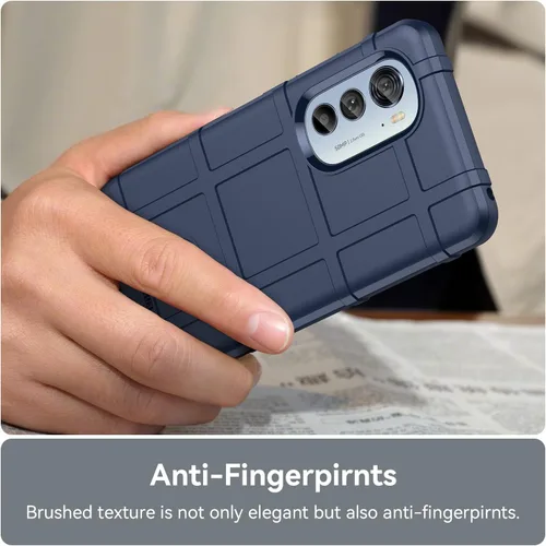 Vista 5 de Funda delgada para Motorola Edge 2022, resistente funda delgada con protección de lente de cámara de grado militar a prueba de golpes, probada