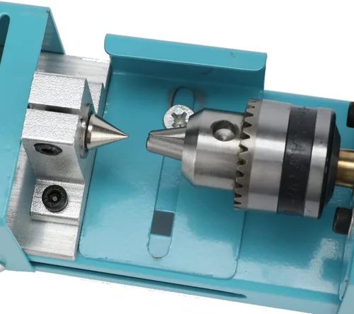 Vista 3 de Mini torno de cuentas pulidora máquina de sobremesa Torno de madera Torno de madera Aleación de aluminio MICRO Torno de madera DIY carpintería