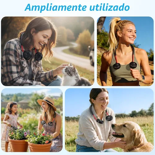 Vista 5 de Ventilador de cuello, ventiladores portátiles para el cuello, ventiladores personales recargables para tu cuello, ventilador portátil