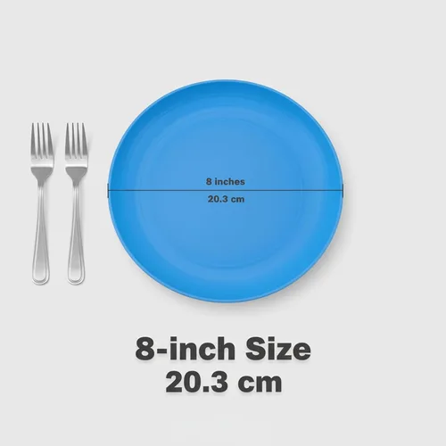 Vista 6 de AOYITE Juego de 6 platos de plástico reutilizables de 8 pulgadas, platos de plástico irrompibles, sin BPA, aptos para lavavajillas y microondas