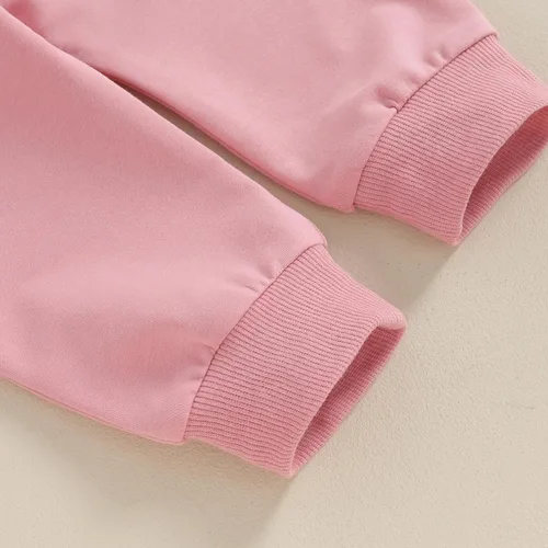 Vista 6 de Pantalones deportivos para bebé y niña, pantalones de harén sólidos, pantalones deportivos unisex con cordón en la cintura para otoño