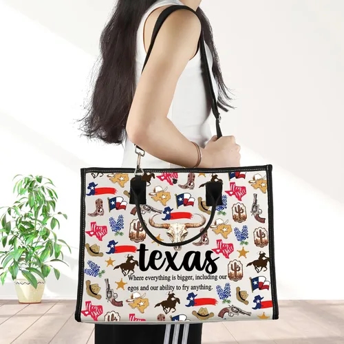 Vista 6 de JNIAP Bolsa de lona de Texas, regalos de viaje, bolsas de compras reutilizables de Texas, bolsas de comestibles