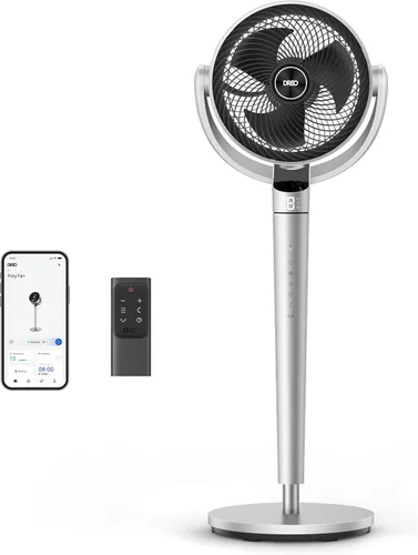Vista 2 de Dreo Paquete de ventilador de pedestal inteligente de 43 pulgadas con ventilador de torre para dormitorio con velocidad de 26 pies/s y temporizador