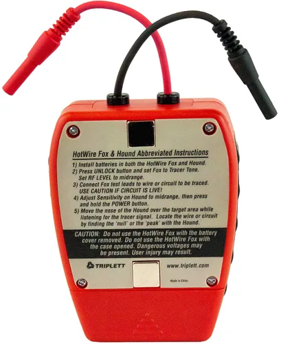 Vista 8 de Triplett 3388 Fox & Hound HotWire Kit de Rastreo de Cables con Sonda y Tono de Cable Vivo con Sensibilidad Ajustable - Rastrea Cables de 0 ~ 250 VCA