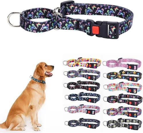 Vista 9 de Martingale - Collares de perro con estampado cómodo y ajustable, resistente celosía, talla S