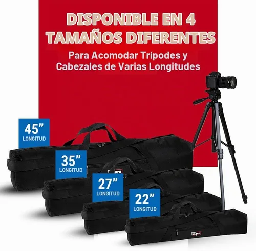 Vista 3 de VidPro TC-22 Estuche de transporte con cremallera de 22 pulgadas de largo con correa para el hombro y asa de transporte para visores, trípodes