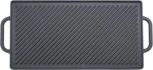 Vista 9 de GGC Parrilla reversible de hierro fundido, sartén de doble cara perfecta para parrillas de gas y estufas, 13 x 8.25 pulgadas rectangular