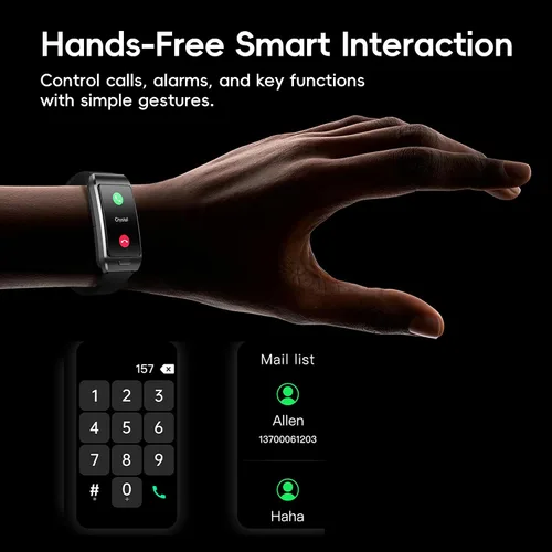 Vista 8 de Slim Fitness Tracker para hombres y mujeres, banda inteligente con pantalla táctil HD de 1.57 pulgadas, seguimiento de frecuencia cardíaca y SPO₂