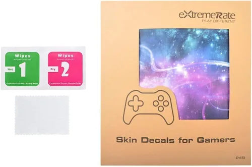Vista 3 de eXtremeRate Juego completo de calcomanías de piel para placa frontal y 2 barras de luz LED para Playstation4 Slimpara PS4 Slim Console y 2 fundas