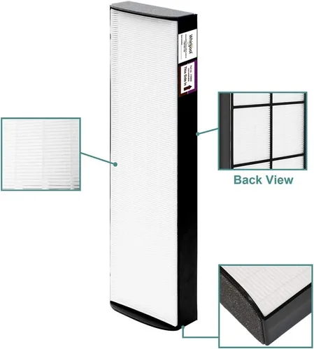 Vista 2 de Whirlpool 1183800 - Reemplazo de filtro HEPA auténtico auténtico apto para purificador de aire portátil torre WPT80 grande