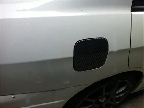 Vista 6 de Cubierta de puerta de gas combustible de fibra de carbono para Subaru Impreza WRX STi 2002-2007 Negro