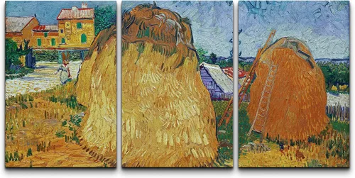Vista 175 de wall26 Lienzo enmarcado para pared, juego de arte con flores de almendra de Vincent Van Gogh, naturaleza, ilustraciones de área silvestre, bellas