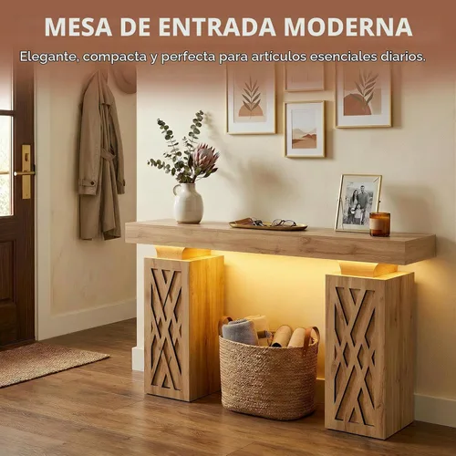 Vista 5 de Mesa consola de 63 pulgadas con luces LED RGB y estación de carga