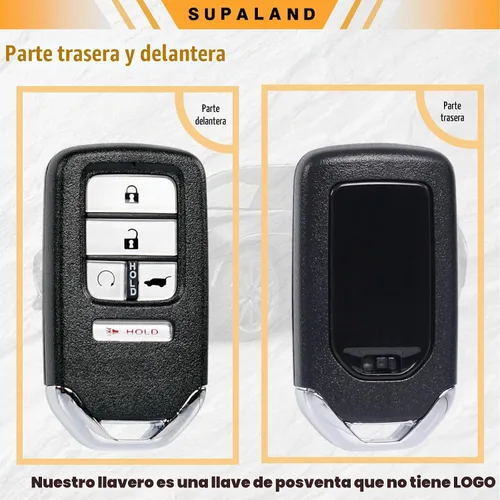 Vista 8 de SUPALAND Llavero de entrada sin llave compatible con Honda CRV Civic 2016 2017 2018 2019 2020 2021 Control remoto inteligente botón de arranque