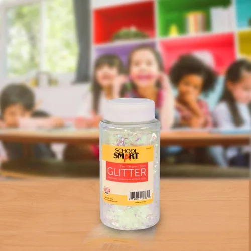 Vista 8 de School Smart Craft Glitter, frasco de 7 onzas, nieve