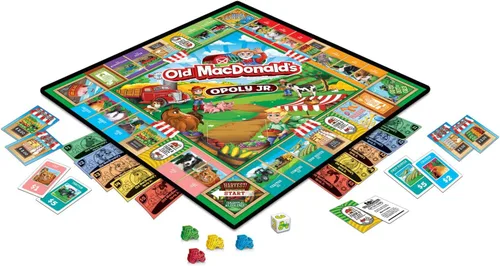 Vista 2 de MasterPieces Juegos de mesa para niños y familias - Old MacDonald's Farm Opoly Jr. - Juegos de mesa con licencia oficial para niños y familia