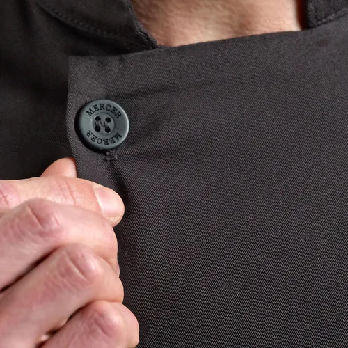 Vista 7 de Chamarra de cocina unisex Mercer Culinary con botones tradicionales, M, Negro, 1