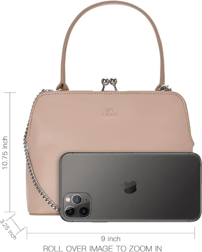 Vista 3 de GM LIKKIE Bolso de mano para mujer bolso de mano vintage Kiss Lock de noche bolso cruzado con asa superior