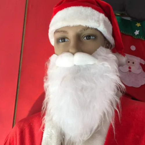 Vista 7 de NUOBESTY barba de Papá Noel blanca barba falsa Navidad Papá Noel barba accesorios para niños niñas y adultos disfrazar Papá Noel en fiesta de Navidad
