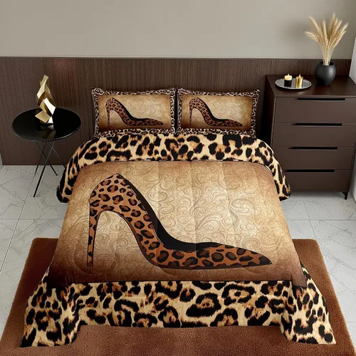 Vista 25 de Castle Fairy Juego de edredón con diseño de gato lindo para niños, tamaño twin, juego de ropa de cama con hojas de flores, luna, noche y cielo