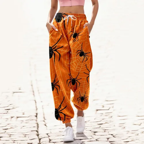 Vista 3 de Lroplie Bonitos pantalones deportivos para mujer, de cintura alta, pantalones deportivos de otoño 2023, pantalones deportivos con estampado
