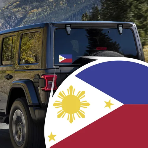 Vista 4 de Pegatina de vinilo de la bandera de Filipinas Pinoy Pilipinas Filipinas Filipina parachoques ventana coche 5 pulgadas por 3 pulgadas calidad premium