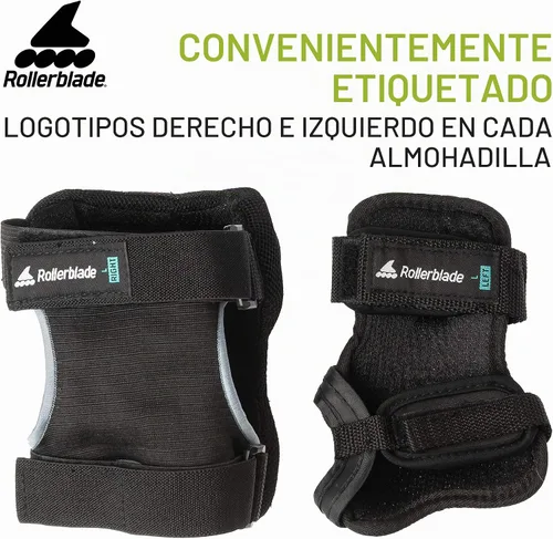 Vista 6 de Rollerblade Skate Gear - Paquete de 3 equipos de protección, rodilleras, coderas y muñequeras, patinaje en línea, protección multideportiva, unisex
