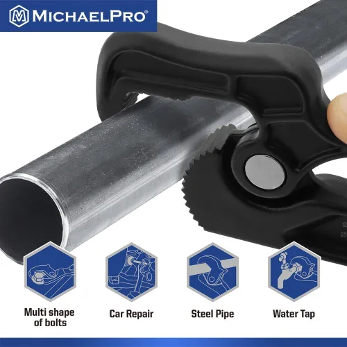 Vista 4 de [Usado] MichaelPro Llave de tubo autoajustable, Llave de tubería multifunción ajustable de 8 pulgadas, llave de plomería con diámetro de sujeción