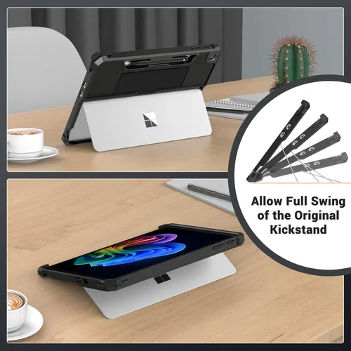 Vista 7 de MoKo - Funda protectora resistente todo en uno para Microsoft Surface Pro de 12 pulgadas lanzada en 2025, con soporte trasero para bolígrafo