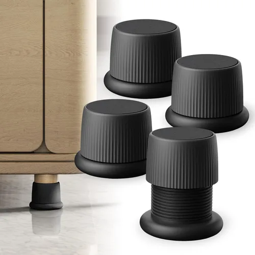 Vista 9 de Elevadores ajustables para muebles, elevadores de cama de 1.6 a 2.6 pulgadas, color blanco, plástico duradero y antideslizantes, elevadores de sofá