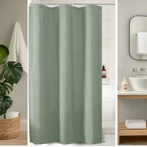 Vista 17 de OVZME Zora Cortina de Ducha de Tela para Cabina de 36 x 72 Pulgadas - Cortina de Ducha Pequeña Suave Negra para Baño para Tamaño de Cabina Estrecha