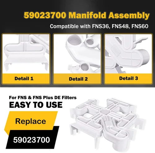 Vista 2 de E-cowlboy 59023700 Reemplazo del conjunto del colector para filtros FNS y FNS Plus DE Compatible con FNS24, FNS36, FNS48, FNS60 También