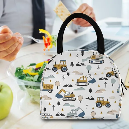 Vista 6 de Bolsa de almuerzo, organizador de pícnic de viaje, soporte para almuerzo, camión infantil, excavadora, bolsos, bolsa de almuerzo para oficina