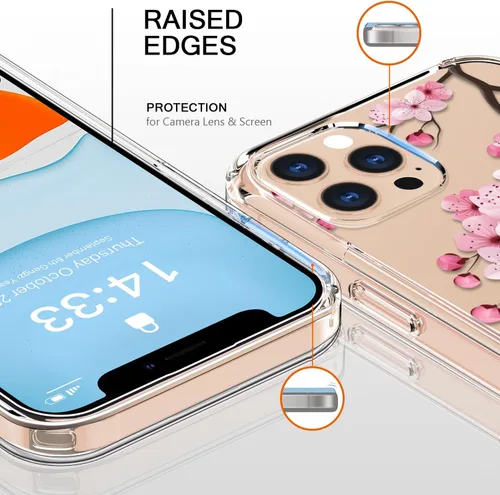 Vista 2 de bicol - Funda para iPhone 11 Pro Max con protector de pantalla y protector de lente de cámara - Diseños florales de moda para mujeres y niñas